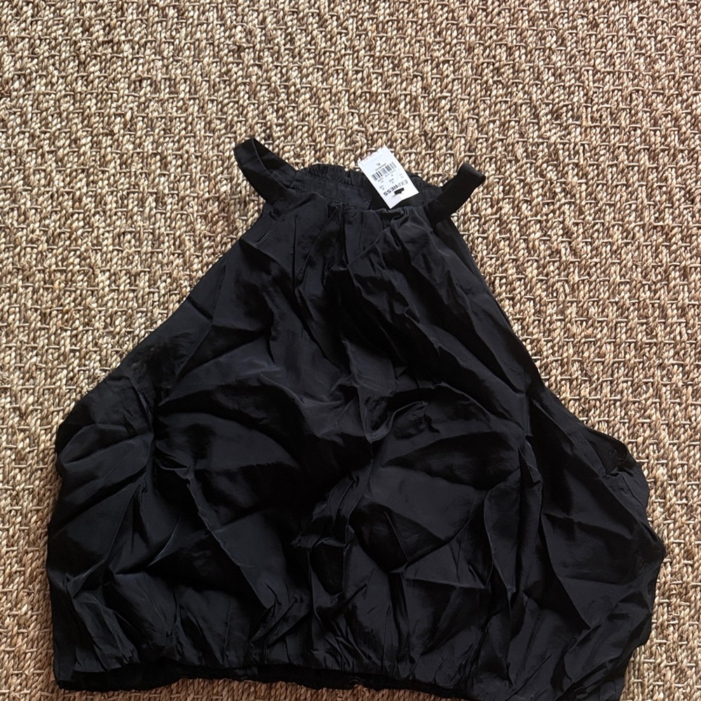 Express Black Ruffled Halter Top